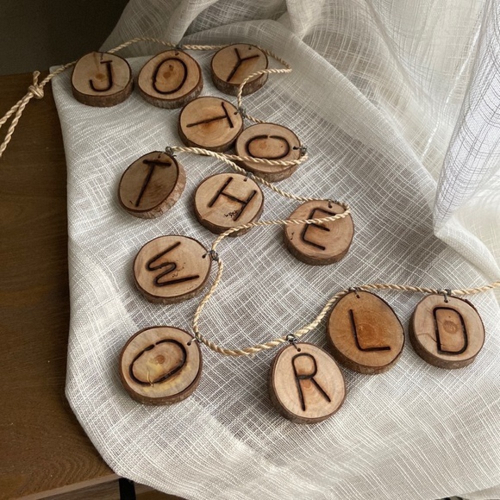Joy to the World Rustic Christmas Swag Banner